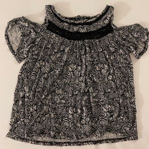 Black open-shoulder blouse